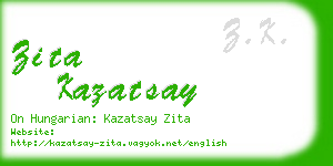 zita kazatsay business card